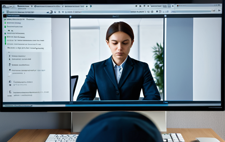 A professional individual, fully clothed in a modest, modern business outfit, looks attentively at a computer screen displaying a complex digital interface. The screen subtly features elements of dark patterns, such as a prominently highlighted but misleading "confirm" button, a tiny, barely visible "decline" option, and an automatically checked box. The subject's expression conveys mild frustration and deep concentration, symbolizing the feeling of digital manipulation. The background depicts a clean, modern office environment with a soft, digital glow emanating from the screen. Professional photography, high-quality, perfect anatomy, correct proportions, natural pose, well-formed hands, proper finger count, natural body proportions, safe for work, appropriate content, fully clothed, modest clothing, family-friendly.