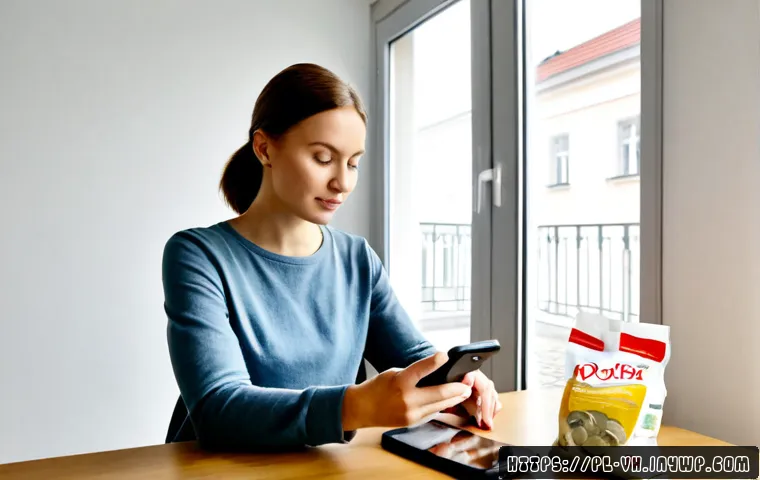 Home 17 다크패턴과 기업의 지속 가능성 - Photorealistic Polish consumer at a bright Warsaw apartment kitchen table, thoughtfully comparing a ...